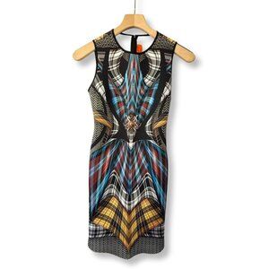 Clover Canyon Scuba Neoprene Sleeveless Bodycon Mini Fitted Dress | Size XS